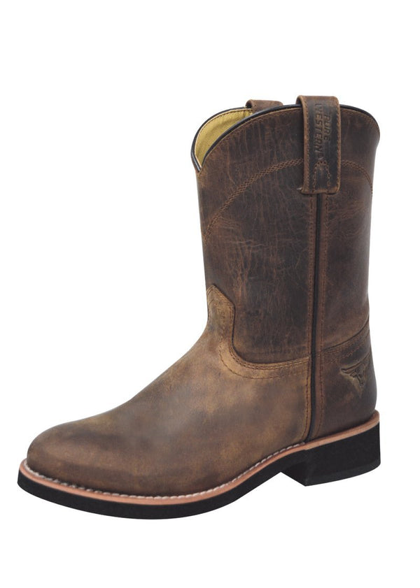 Pure Western - Children - High Top Boot (C) - Cooper ~ Brown
