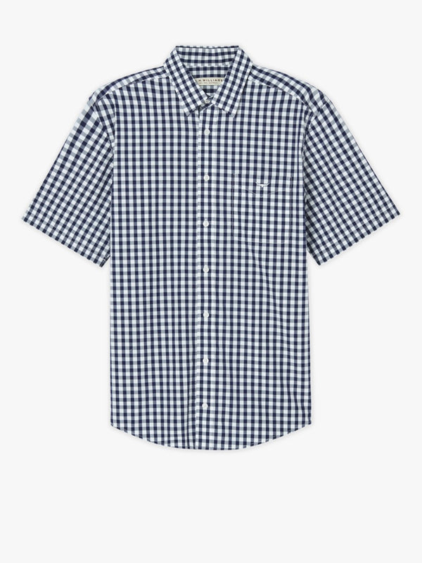R.M.Williams - Hervey Check S/S Shirt - Navy/White