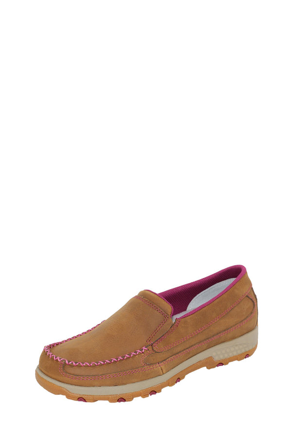 Twisted X - Womens - Mocs SlipOn Cell Stretch-Brown/Raspberry