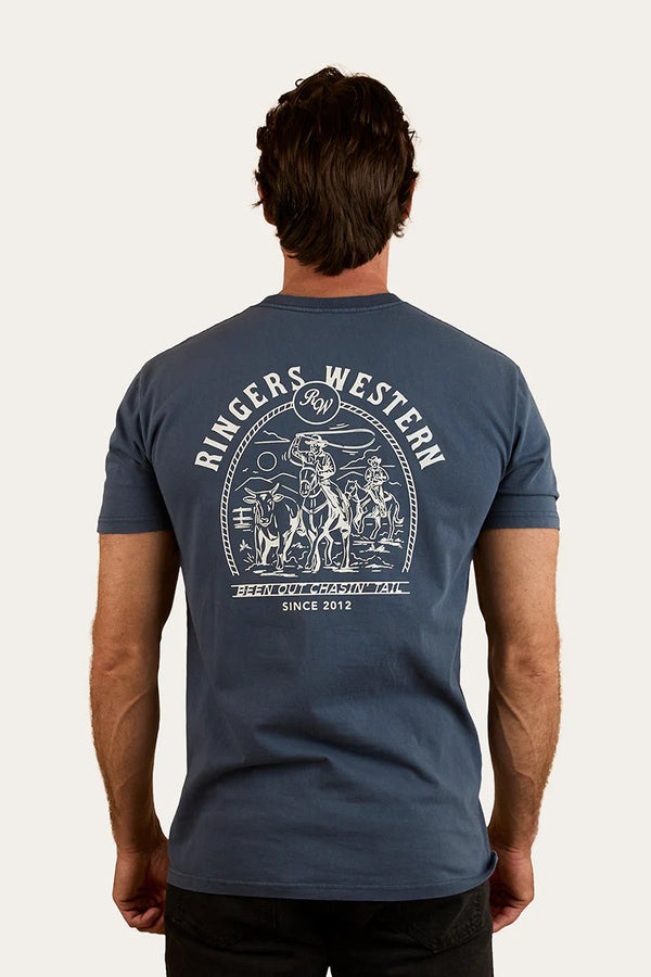 Ringers Western - Mens - Chasin' Tail StockFit Tee - Washed Navy