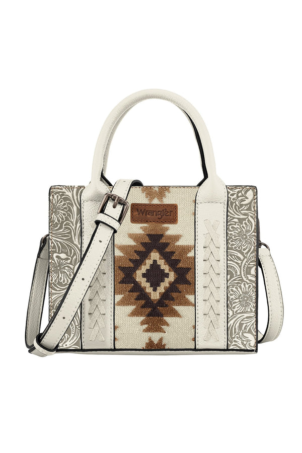 Wrangler - Aztec Tooled Crossbody Bag - Beige