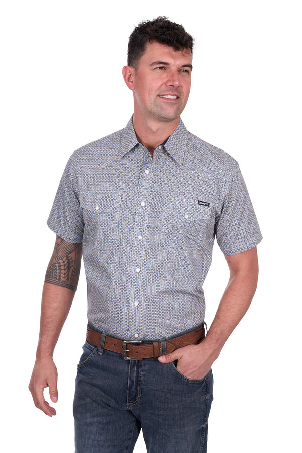 Wrangler - Mens - Jimmy Shirt S/Sleeve - Navy/Gold
