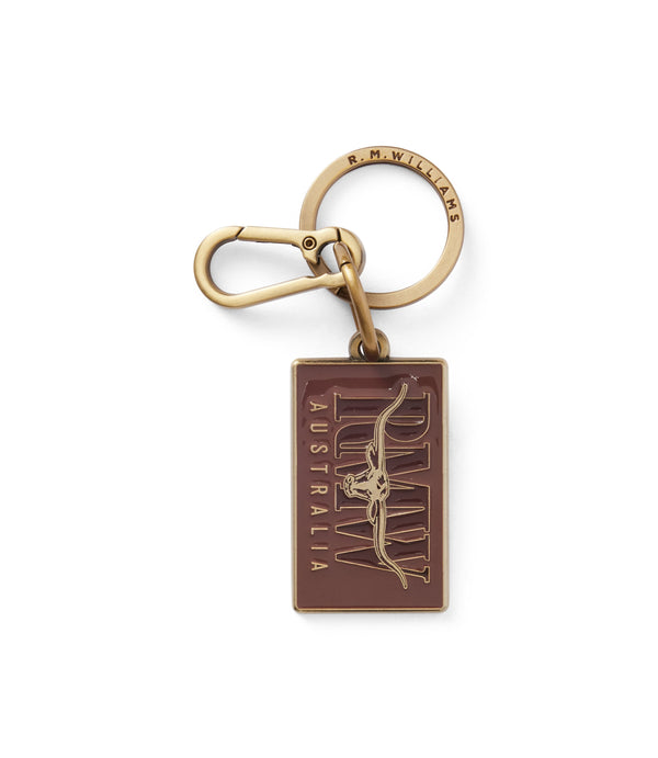 R.M.Williams - Heritage Logo Enamel Keyring - Brown