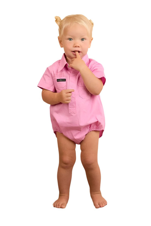 Ringers Western - Romper Babies Work Shirt ~ Pastel Pink