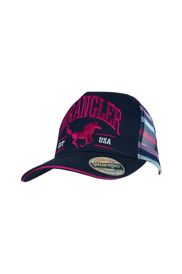 Wrangler - Eliza Ponytail HP Trucker Cap -Navy/Pink