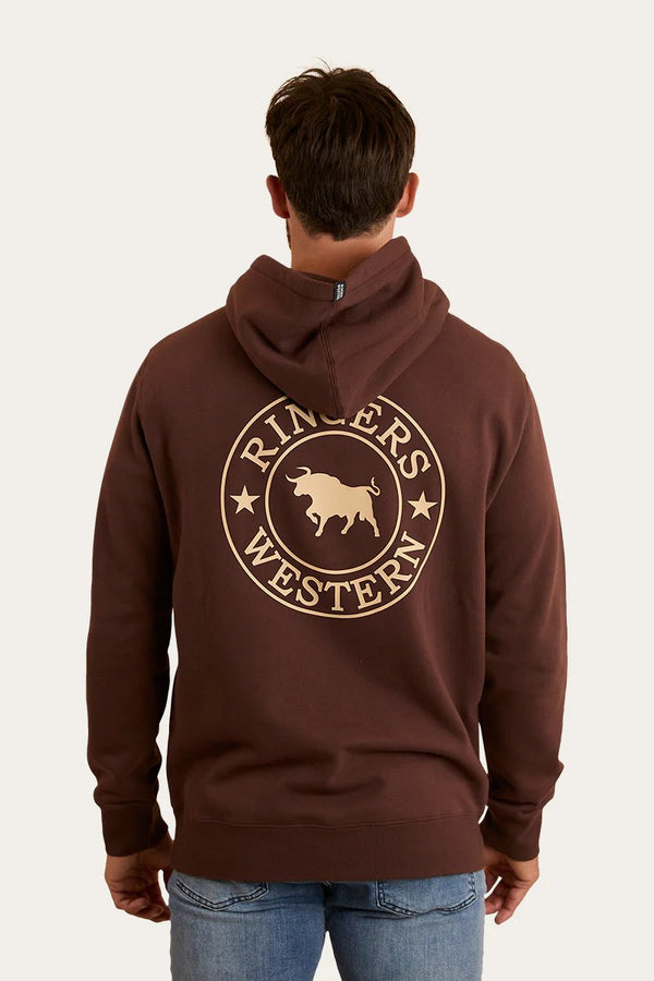Ringers Western - Mens - Signature Bull Hoodie - Choc/Dark Sand