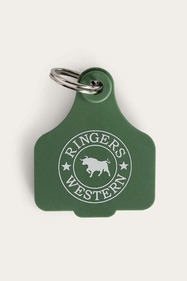 Ringers Western - Cattle Tag Keyring - Cactus Green