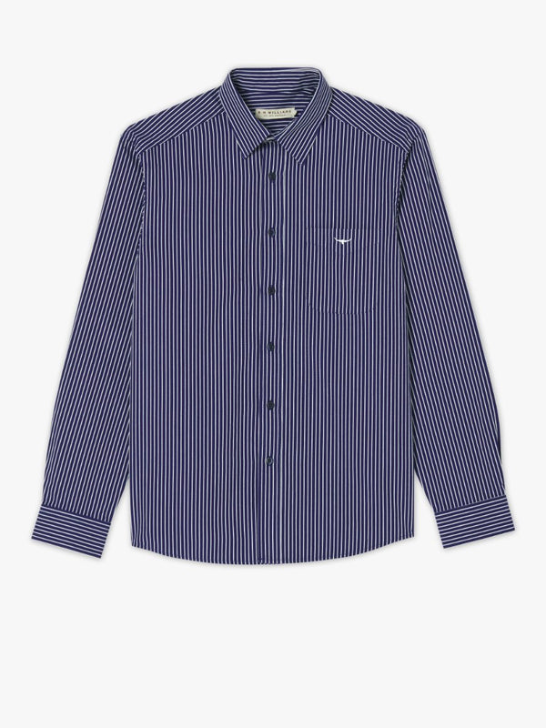 R.M.Williams - Collins Stripe Shirt - Navy/White