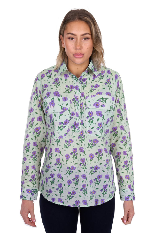 Hard Slog - Womens - Lynn Half Placket Shirt - Multi