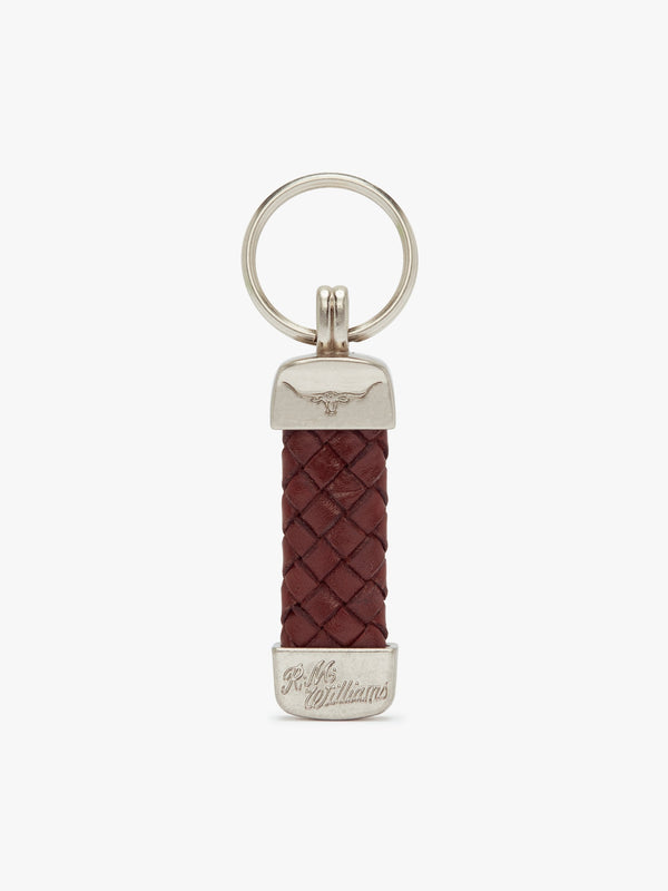 R.M.Williams - Plaited Keyring Kangaroo - Brown/Silver