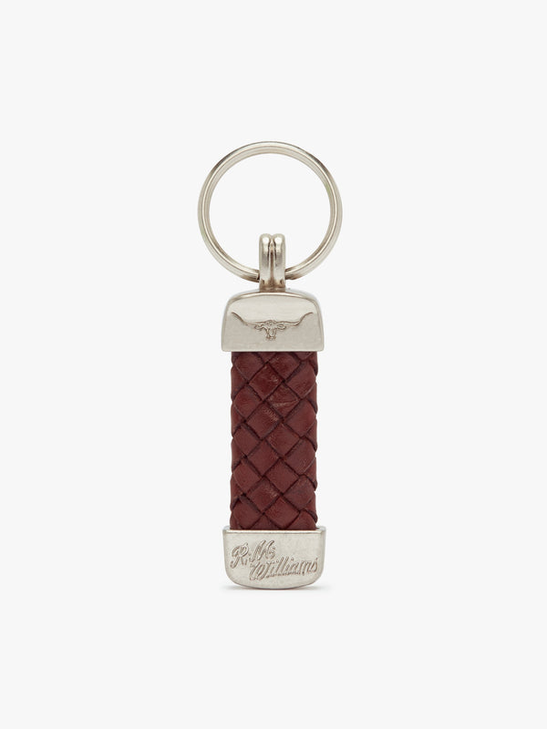 R.M.Williams - Plaited Keyring Kangaroo - Brown/Silver