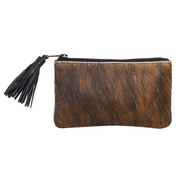 The Design Edge - Cowhide York Clutch Brindle - Black