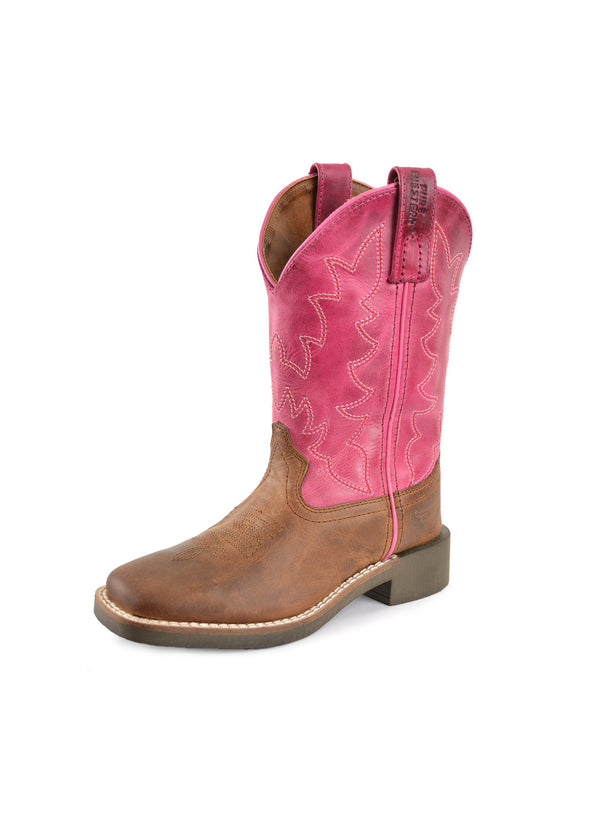 Pure Western - Children - High Top Boot (C) - Molly ~ Brown/Pink