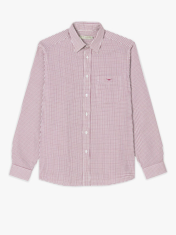 R.M.Williams - Collins Check Shirt - Burgundy/White