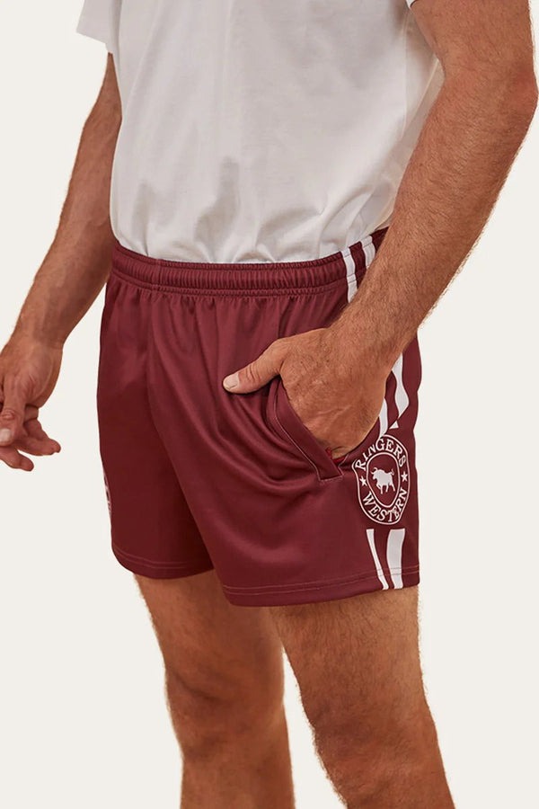 Ringers Western - Unisex - Footy Short Ringers - Burgundy