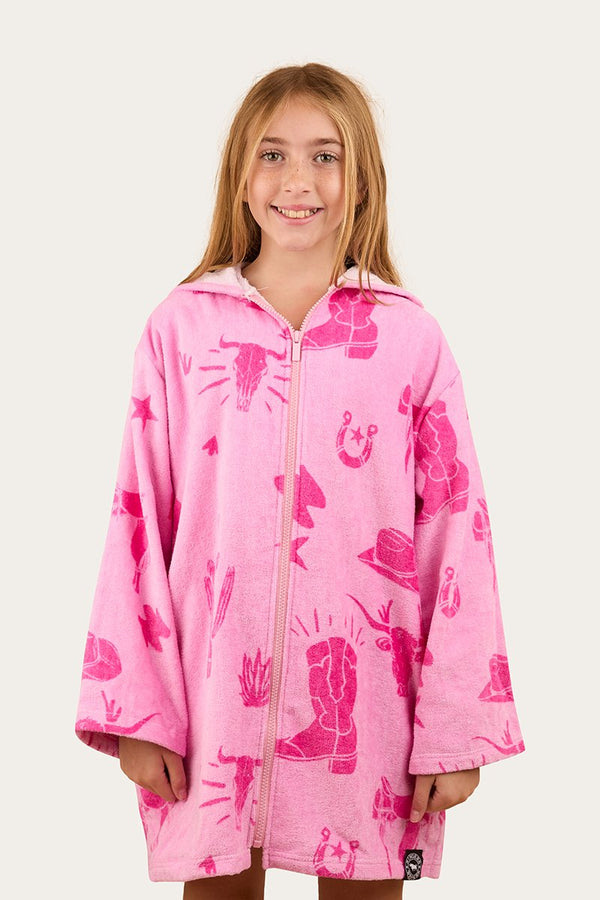 Ringers Western - Kids - Boot Scootin Zip Thru Towel ~ PastelPink
