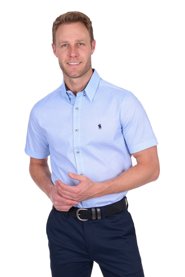 Thomas Cook - Mens - Michael Tailored S/S Shirt - White/Royal