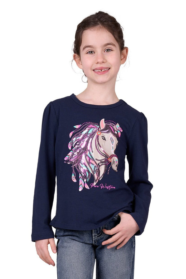 Pure Western - Kids - Kit Tee ~ Navy