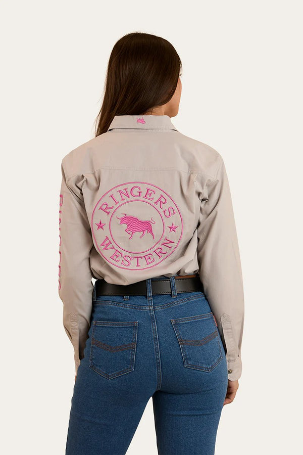 Ringers Western - Womens - Jillaroo Full Button Shirt - Beige/Candy