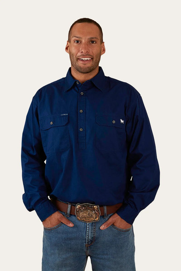 Ringers Western - King River Half Button Shirt - Navy