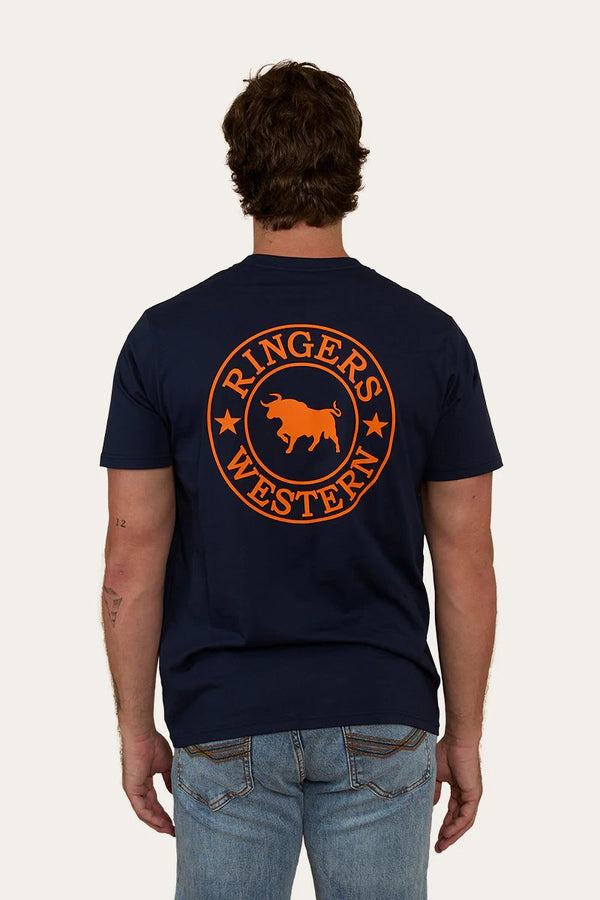 Ringers Western - Signature Bull Loose Tee - Navy/Orange