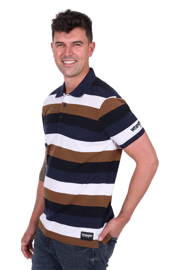Wrangler - Mens - Walter Polo - Navy/Tan