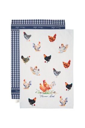 Thomas Cook - Tea Towels - Chooks - Navy/White
