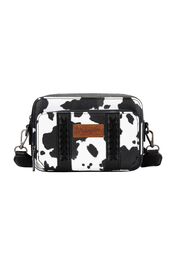 Wrangler - Cow Print Crossbody Small Bag - Black