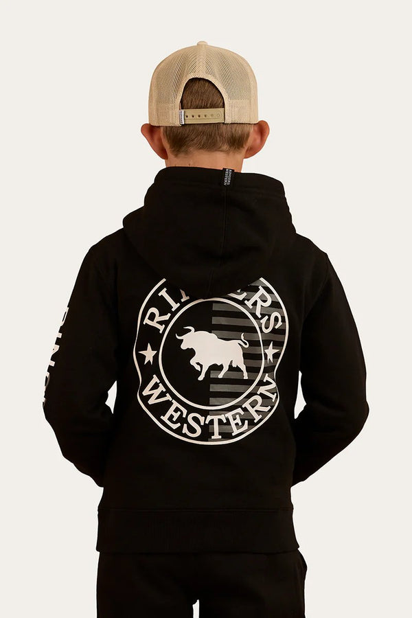 Ringers Western - Kids - Jackaroo Flag Hoodie ~ Black