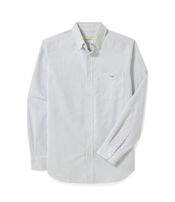 R.M.Williams - Regular Oxford Stripe Shirt - Navy/White
