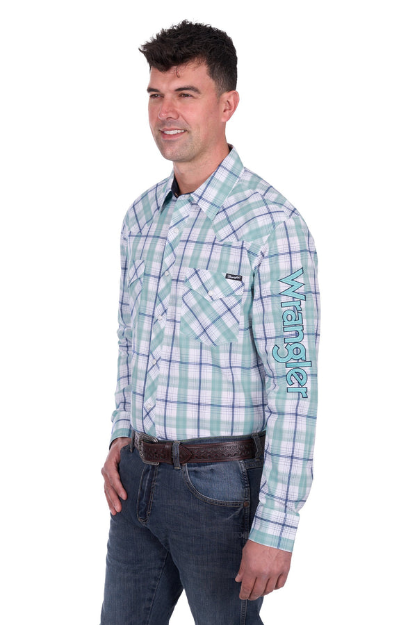 Wrangler - Mens - Jacob Logo Shirt - Green/White