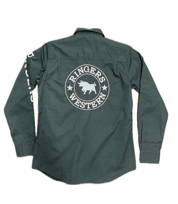 Ringers Western - Womens - Jillaroo Full Button Shirt - Charc/DRose