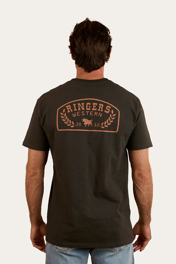 Ringers Western - Mens - Wheatbelt StockFit Tee - Charcoal/Copper