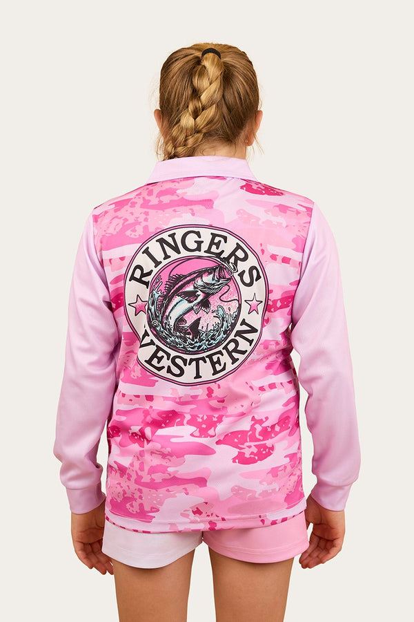 Ringers Western - Kids - Fishing Shirt - Big Catch ~ Ballet Pink