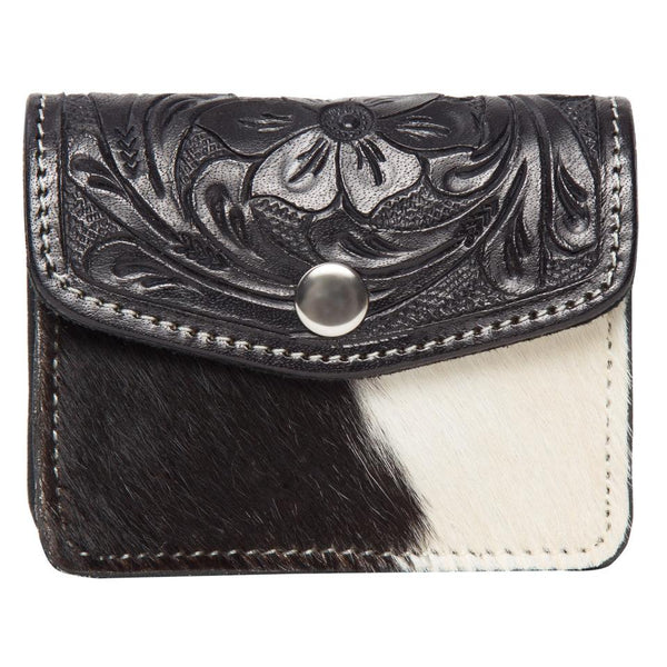 The Design Edge - Cowhide Tooled Chile Coin Purse - Black
