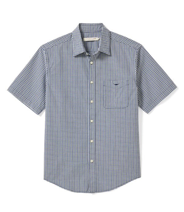 R.M.Williams - Mens - Classic S/S Poplin Check Shirt -Nav/Char