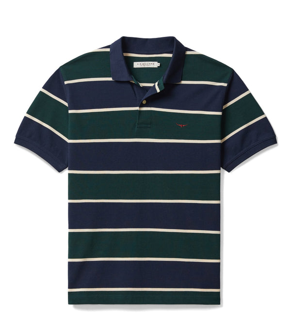 R.M.Williams - Mens - Bright Polo - Navy/Green/Cream