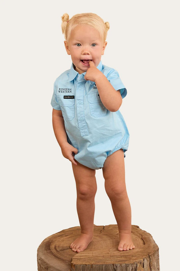 Ringers Western - Romper Babies Work Shirt ~ Sky Blue