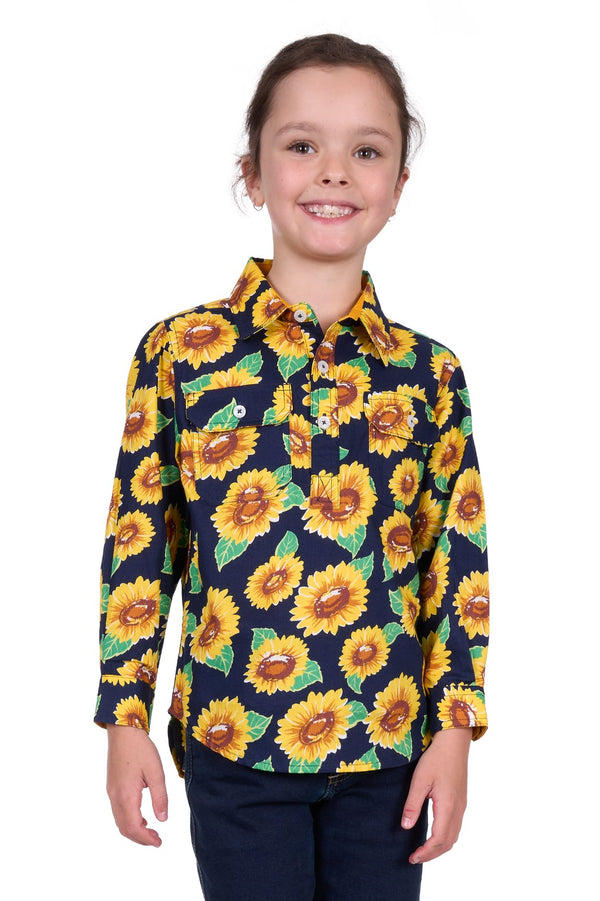 Hard Slog - Kids - Ally Half Placket Shirt ~ Multi