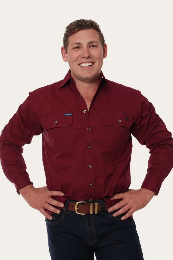 Ringers Western - King River Full Button Shirt - Burgundy