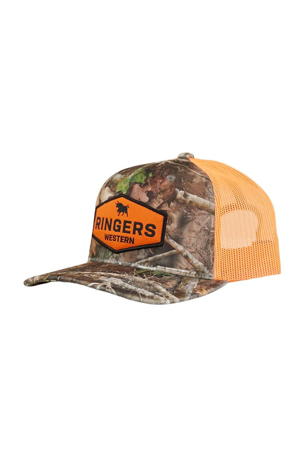 Ringers Western - Cap - Trucker - Scotty - Leaf Camo/Orang