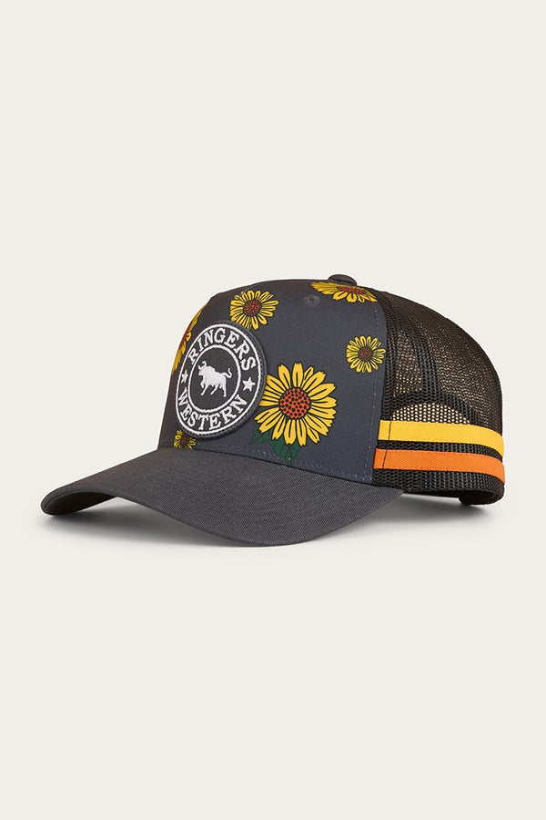 Ringers Western - Kids - Cap - Trucker - Sunflowers ~ Black/Multi
