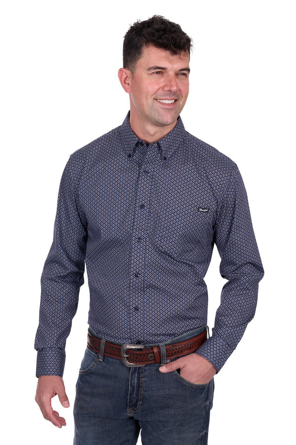 Wrangler - Mens - Carl Shirt - Navy/Tan