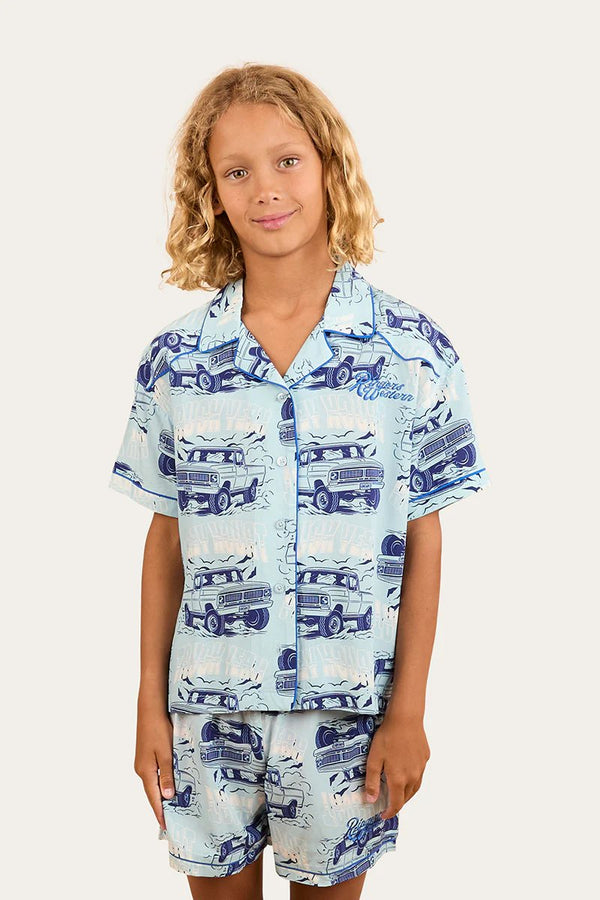 Ringers Western - Kids - Truck Yeah Short PJ's Set ~ Light Blue