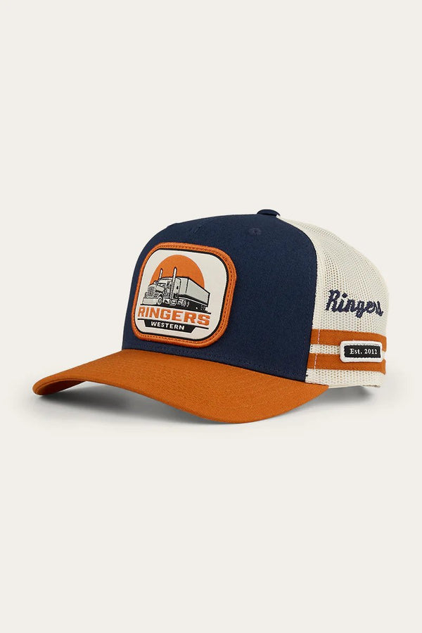 Ringers Western - Cap - Trucker - Big Rig - Navy/Bnt Orang