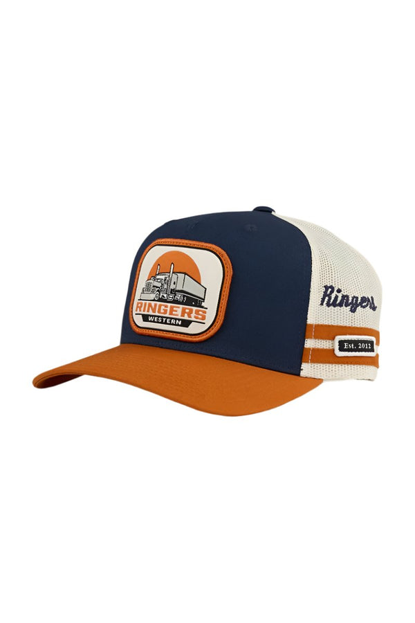 Ringers Western - Cap - Trucker - Big Rig - Navy/Bnt Orang