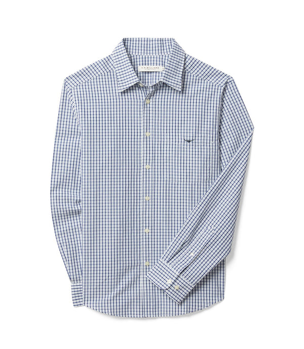 R.M.Williams - Mens - Augusta Classic Poplin Shirt -White/Blue