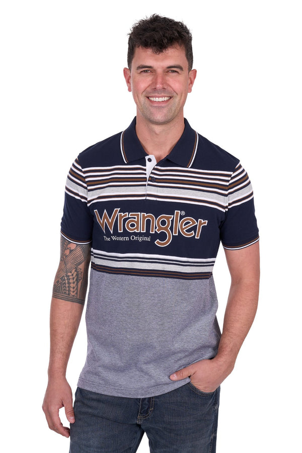 Wrangler - Mens - Victor Polo - Navy/Tan