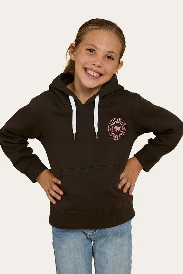 Ringers Western - Kids - Signature Bull Hoodie ~ Charcoal/Rosey