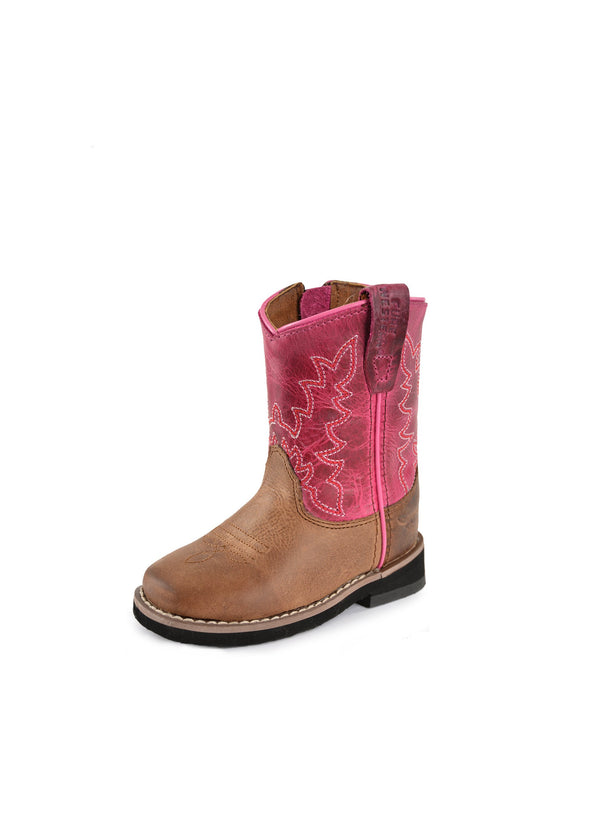 Pure Western - Toddler - High Top Boot (T) - Molly ~ Brown/Pink